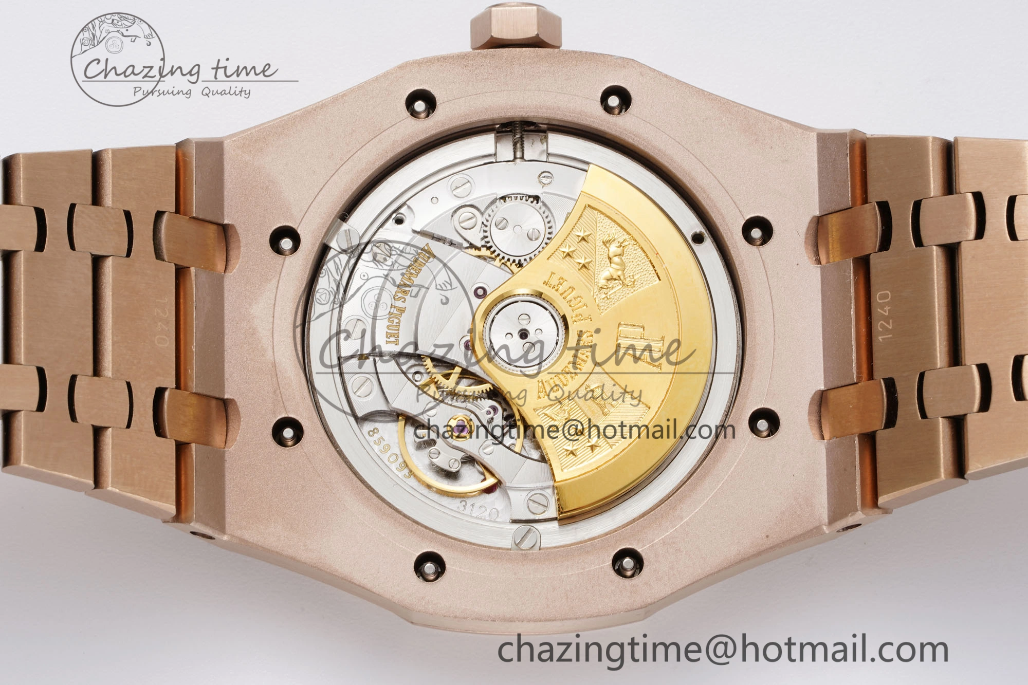 Royal Oak 41mm 15400 RG IPF 1:1 Best Edition Blue Textured Dial on RG Bracelet SA3120 Super Clone