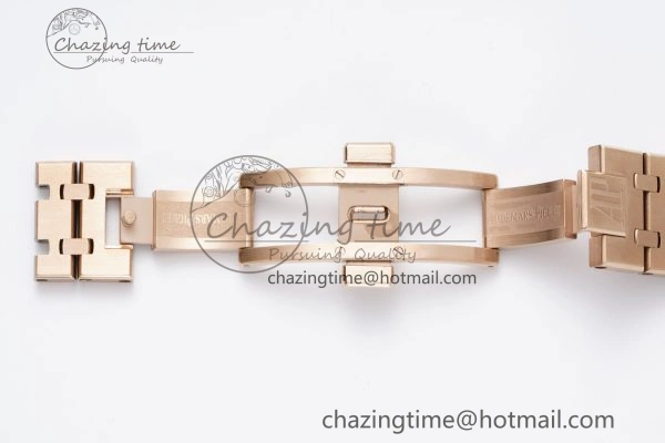 Royal Oak 41mm 15400 RG IPF 1:1 Best Edition Blue Textured Dial on RG Bracelet SA3120 Super Clone
