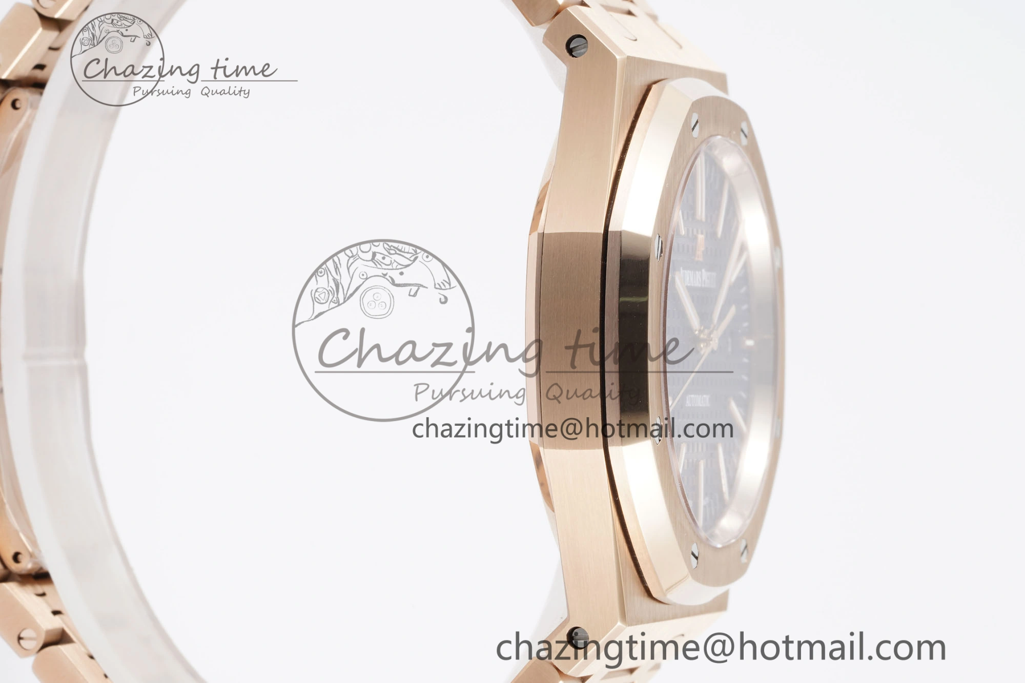 Royal Oak 41mm 15400 RG IPF 1:1 Best Edition Blue Textured Dial on RG Bracelet SA3120 Super Clone