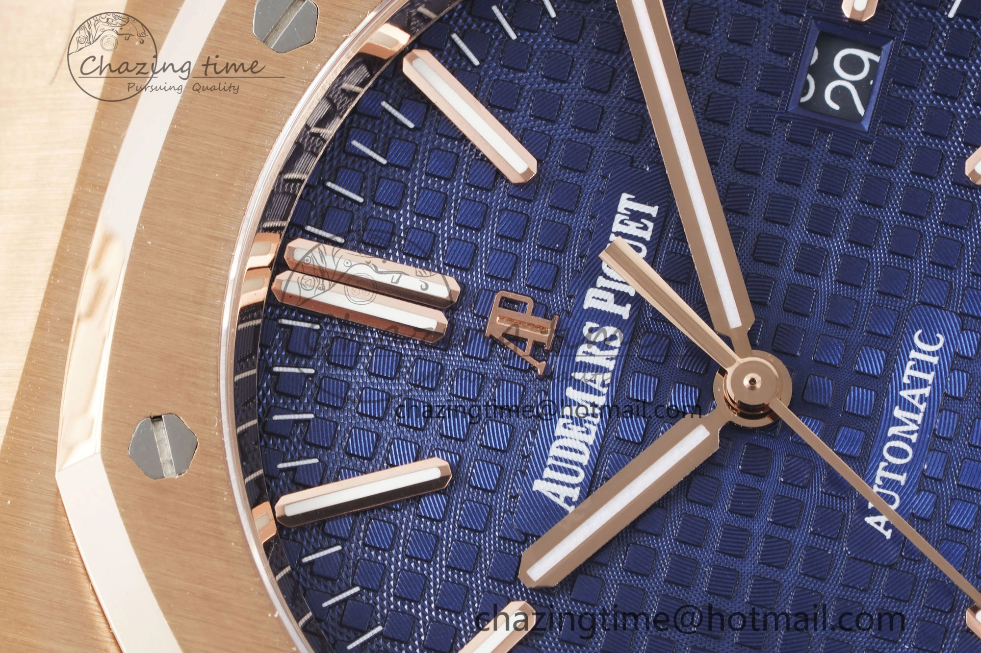 Royal Oak 41mm 15400 RG IPF 1:1 Best Edition Blue Textured Dial on RG Bracelet SA3120 Super Clone