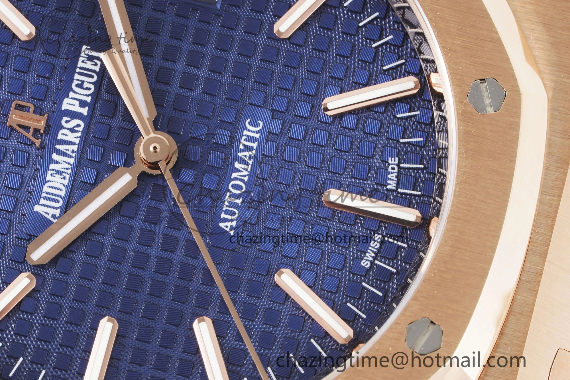 Royal Oak 41mm 15400 RG IPF 1:1 Best Edition Blue Textured Dial on RG Bracelet SA3120 Super Clone
