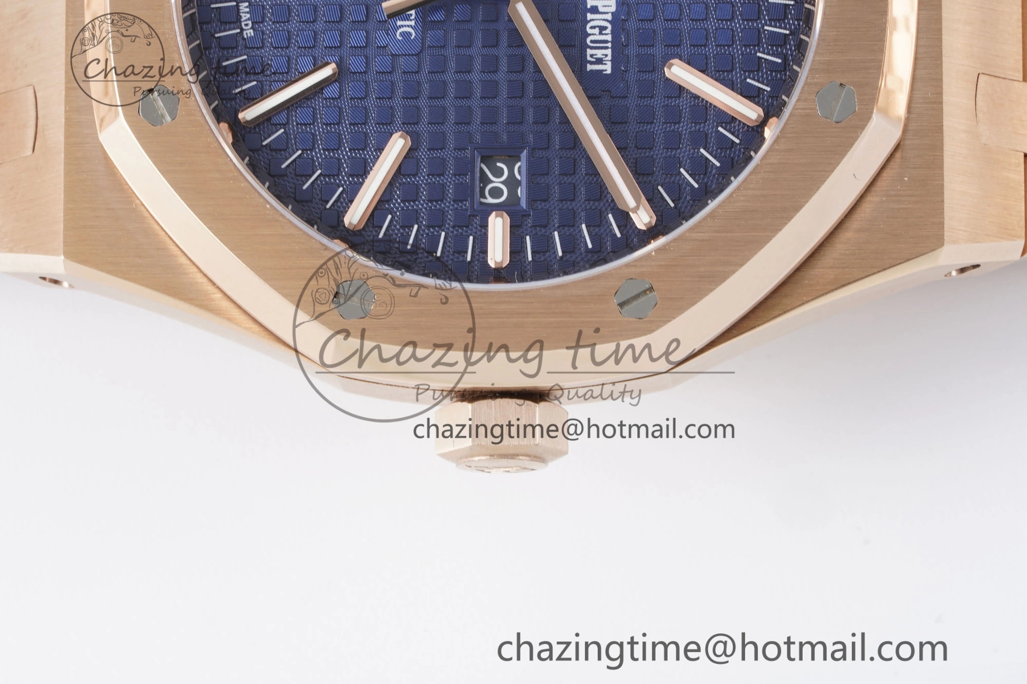 Royal Oak 41mm 15400 RG IPF 1:1 Best Edition Blue Textured Dial on RG Bracelet SA3120 Super Clone