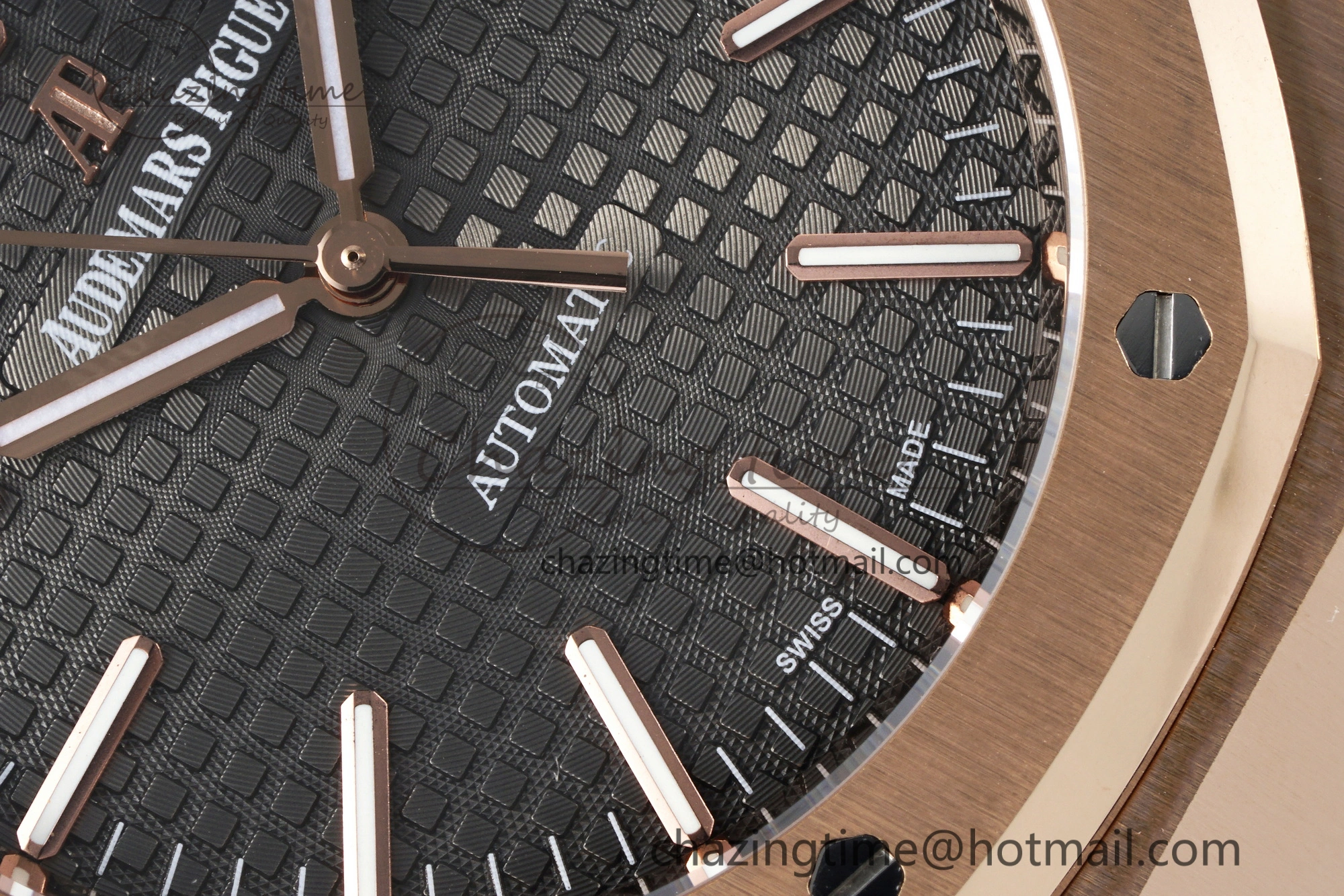 Royal Oak 41mm 15400 RG IPF 1:1 Best Edition Gray Textured Dial on Black Leather Strap SA3120 Super Clone