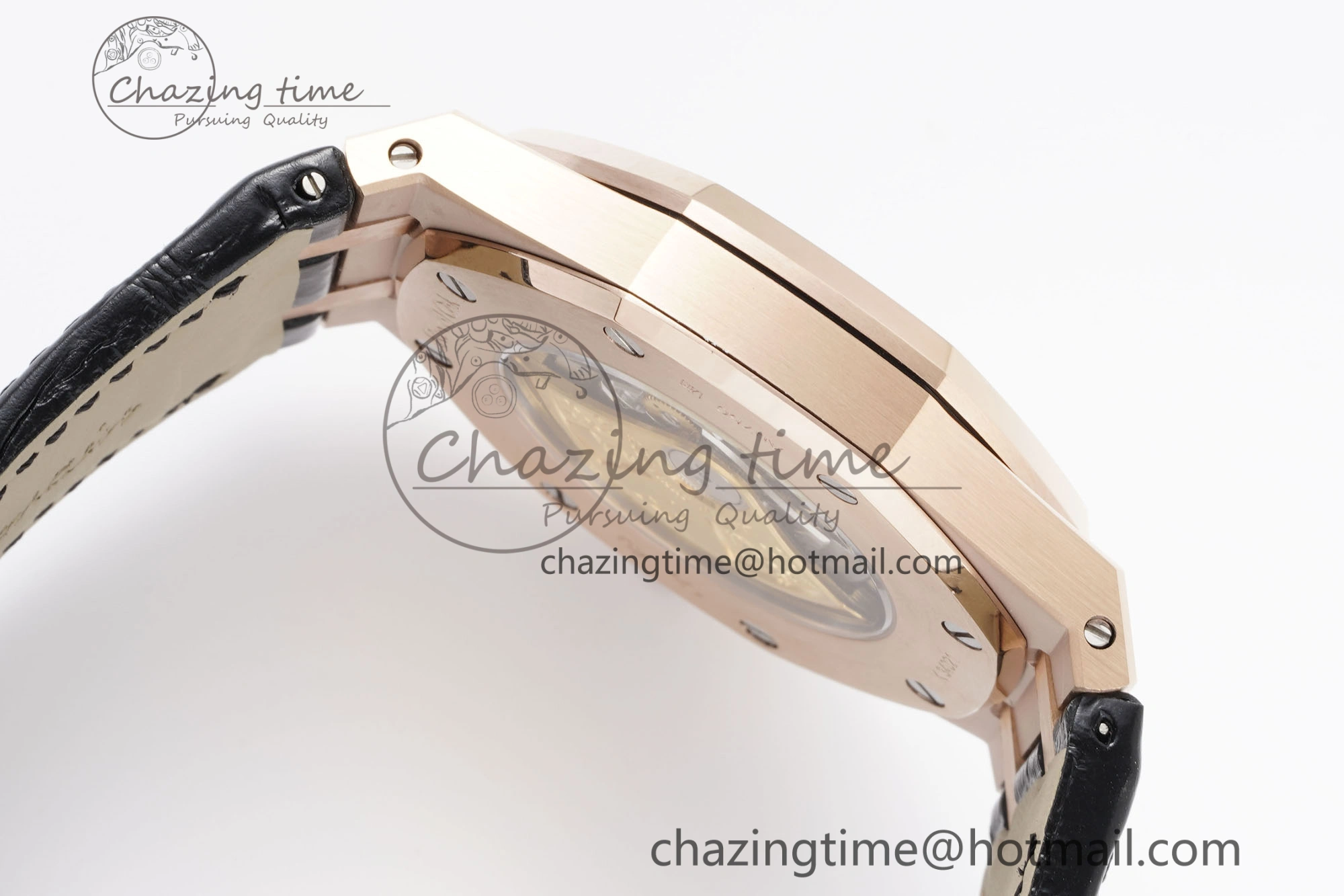 Royal Oak 41mm 15400 RG IPF 1:1 Best Edition Gray Textured Dial on Black Leather Strap SA3120 Super Clone