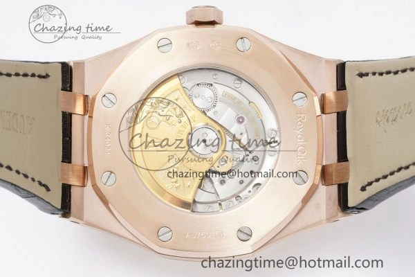 Royal Oak 41mm 15400 RG IPF 1:1 Best Edition Gray Textured Dial on Black Leather Strap SA3120 Super Clone