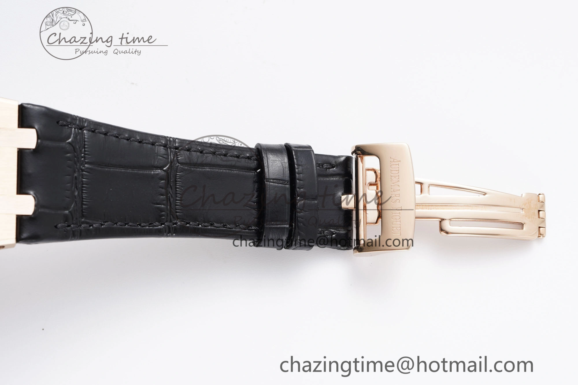 Royal Oak 41mm 15400 RG IPF 1:1 Best Edition Gray Textured Dial on Black Leather Strap SA3120 Super Clone