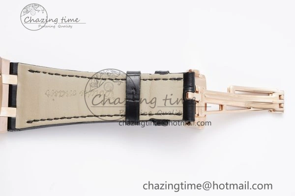 Royal Oak 41mm 15400 RG IPF 1:1 Best Edition Gray Textured Dial on Black Leather Strap SA3120 Super Clone