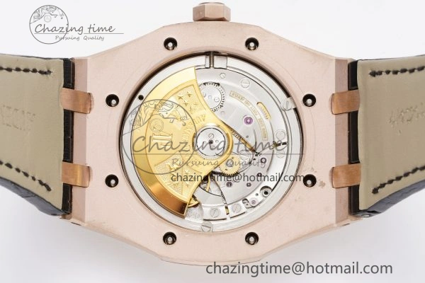 Royal Oak 41mm 15400 RG IPF 1:1 Best Edition Gray Textured Dial on Black Leather Strap SA3120 Super Clone