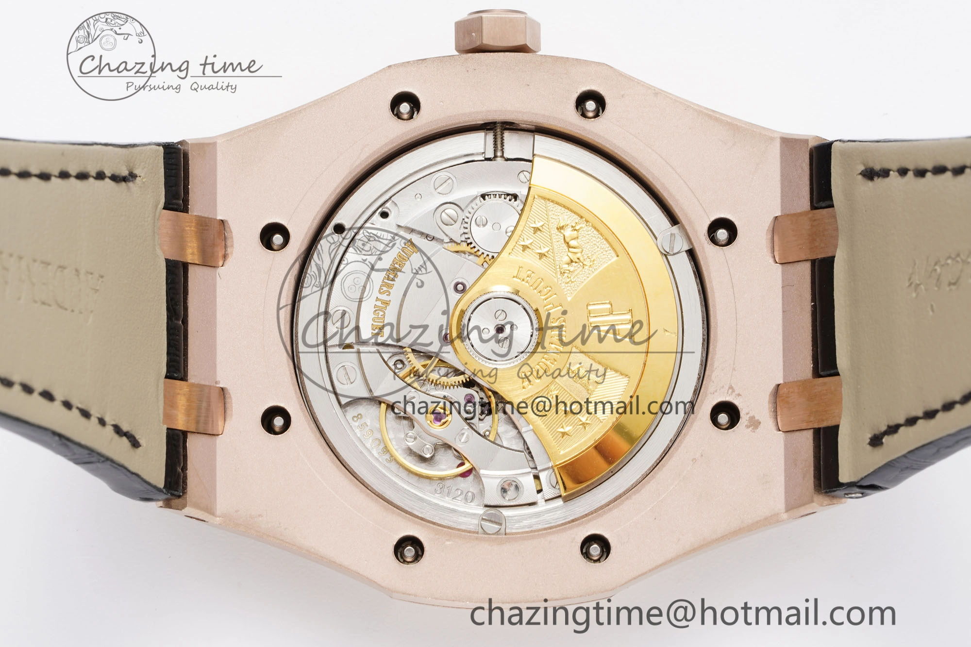 Royal Oak 41mm 15400 RG IPF 1:1 Best Edition Gray Textured Dial on Black Leather Strap SA3120 Super Clone