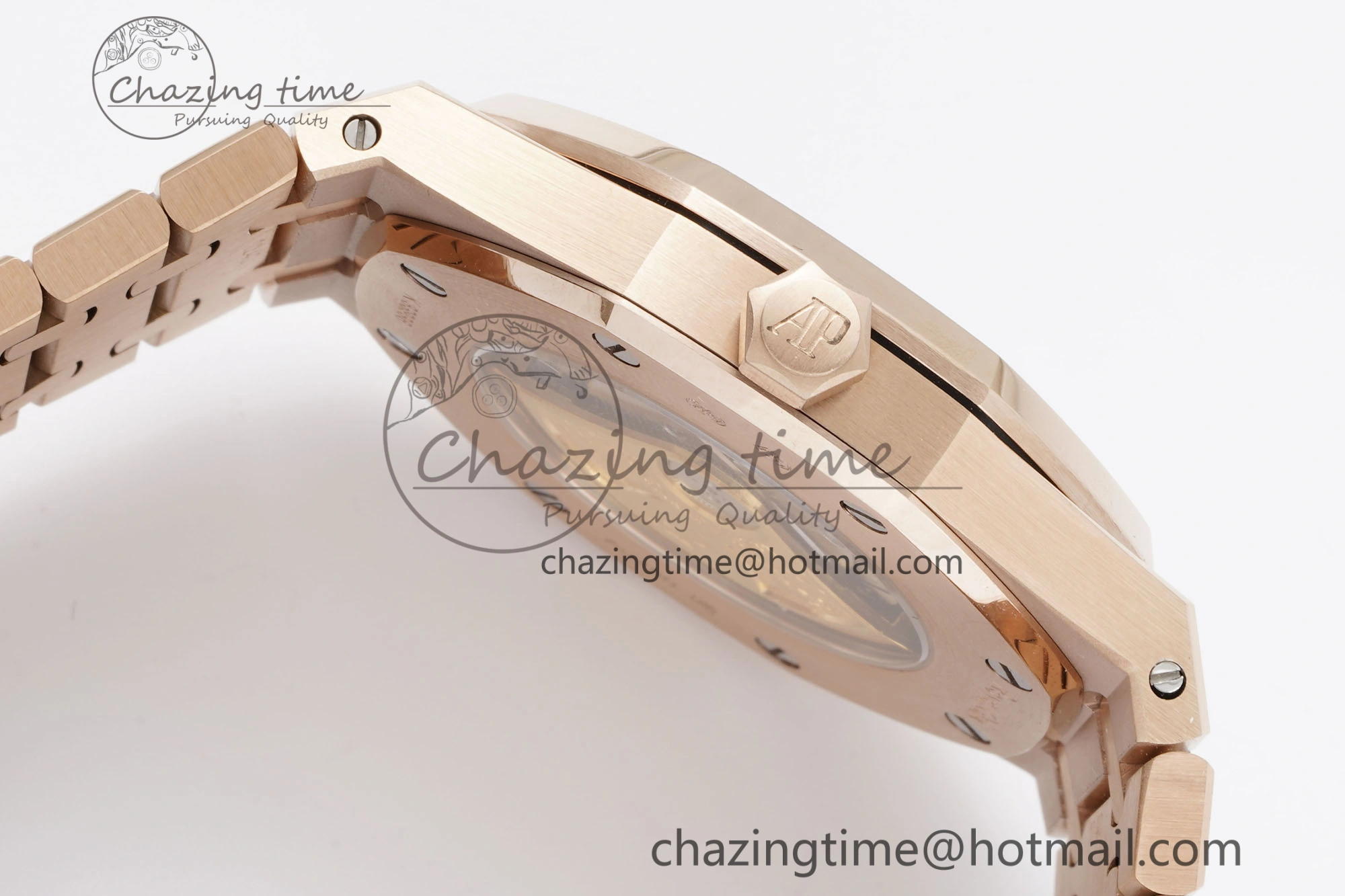 Royal Oak 41mm 15400 RG IPF 1:1 Best Edition White Textured Dial on RG Bracelet SA3120 Super Clone