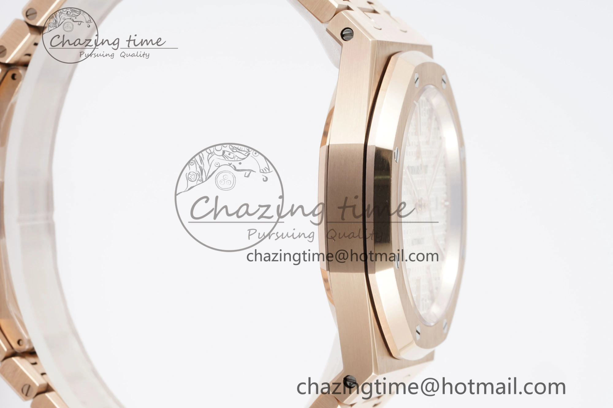 Royal Oak 41mm 15400 RG IPF 1:1 Best Edition White Textured Dial on RG Bracelet SA3120 Super Clone