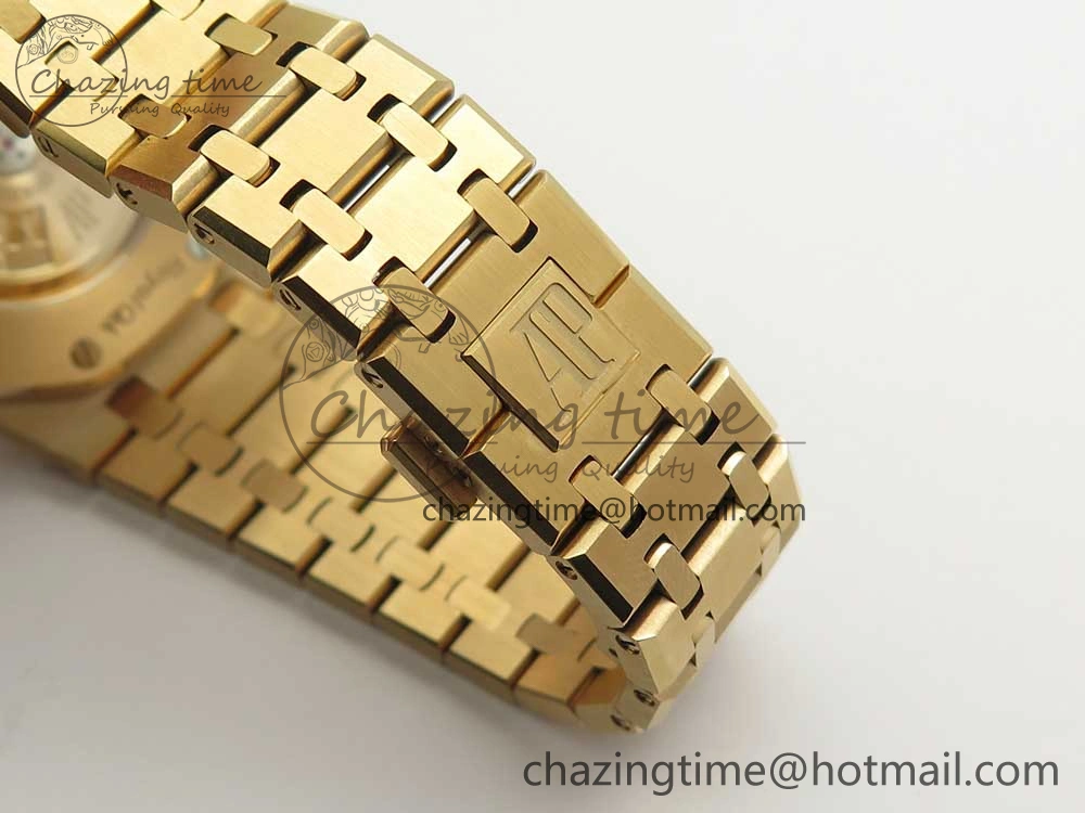 Royal Oak 41mm 15400 RG JF 1:1 Best Edition Black Textured Dial on RG Bracelet A3120 V5