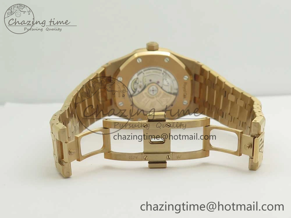 Royal Oak 41mm 15400 RG JF 1:1 Best Edition Black Textured Dial on RG Bracelet A3120 V5