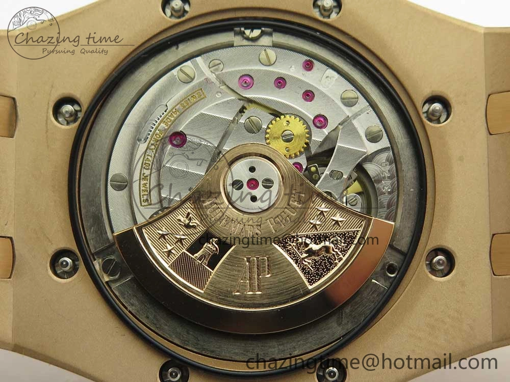 Royal Oak 41mm 15400 RG JF 1:1 Best Edition Black Textured Dial on RG Bracelet A3120 V5