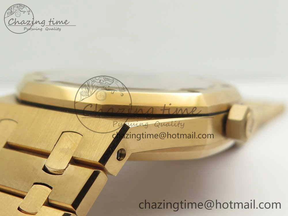 Royal Oak 41mm 15400 RG JF 1:1 Best Edition Black Textured Dial on RG Bracelet A3120 V5