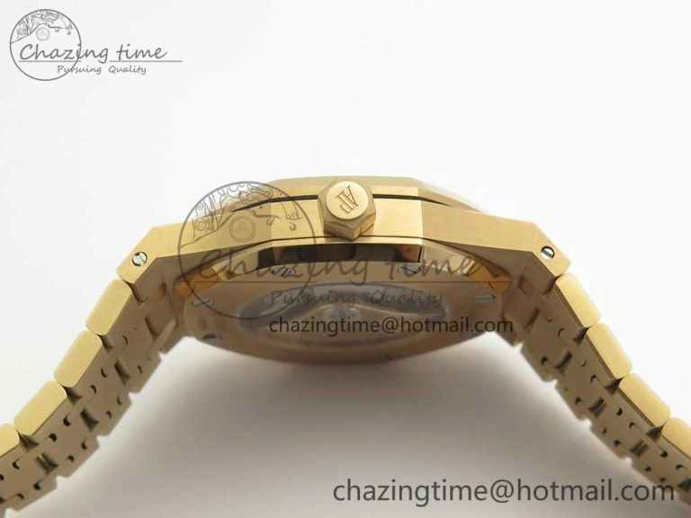 Royal Oak 41mm 15400 RG JF 1:1 Best Edition Black Textured Dial on RG Bracelet A3120 V5