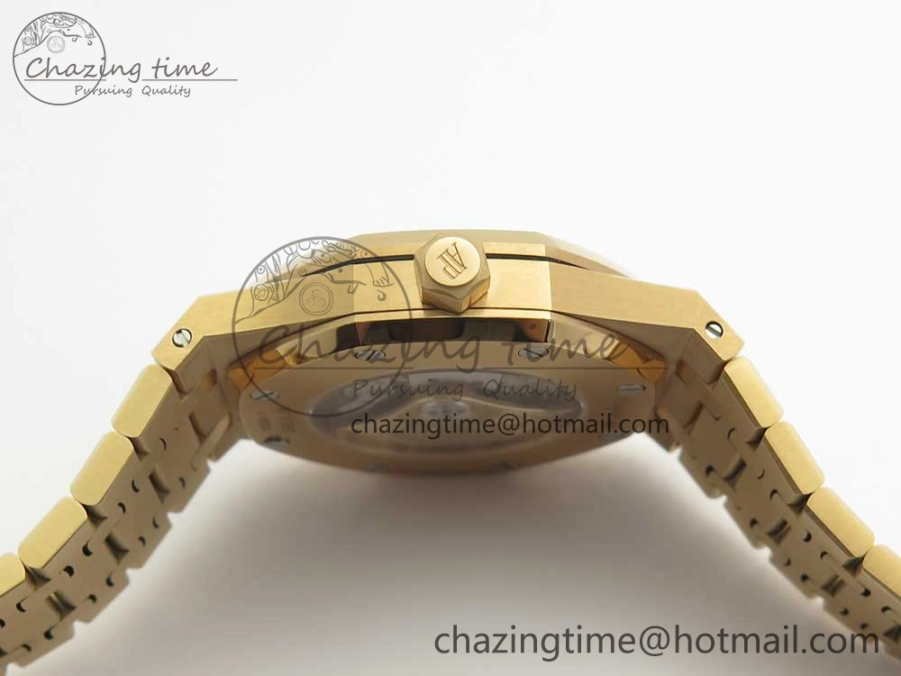 Royal Oak 41mm 15400 RG JF 1:1 Best Edition Black Textured Dial on RG Bracelet A3120 V5