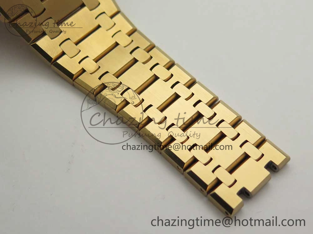 Royal Oak 41mm 15400 RG JF 1:1 Best Edition Black Textured Dial on RG Bracelet A3120 V5