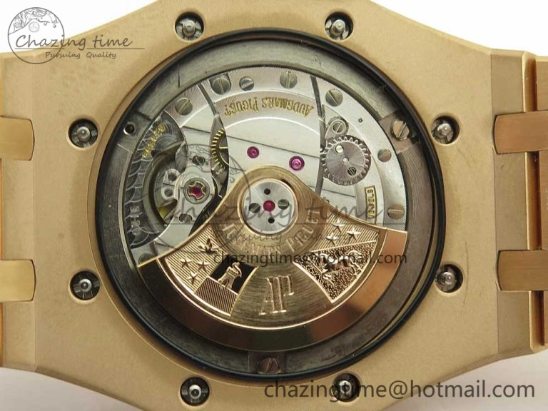 Royal Oak 41mm 15400 RG JF 1:1 Best Edition Black Textured Dial on RG Bracelet A3120 V5
