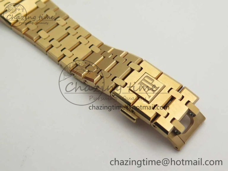 Royal Oak 41mm 15400 RG JF 1:1 Best Edition Black Textured Dial on RG Bracelet A3120 V5