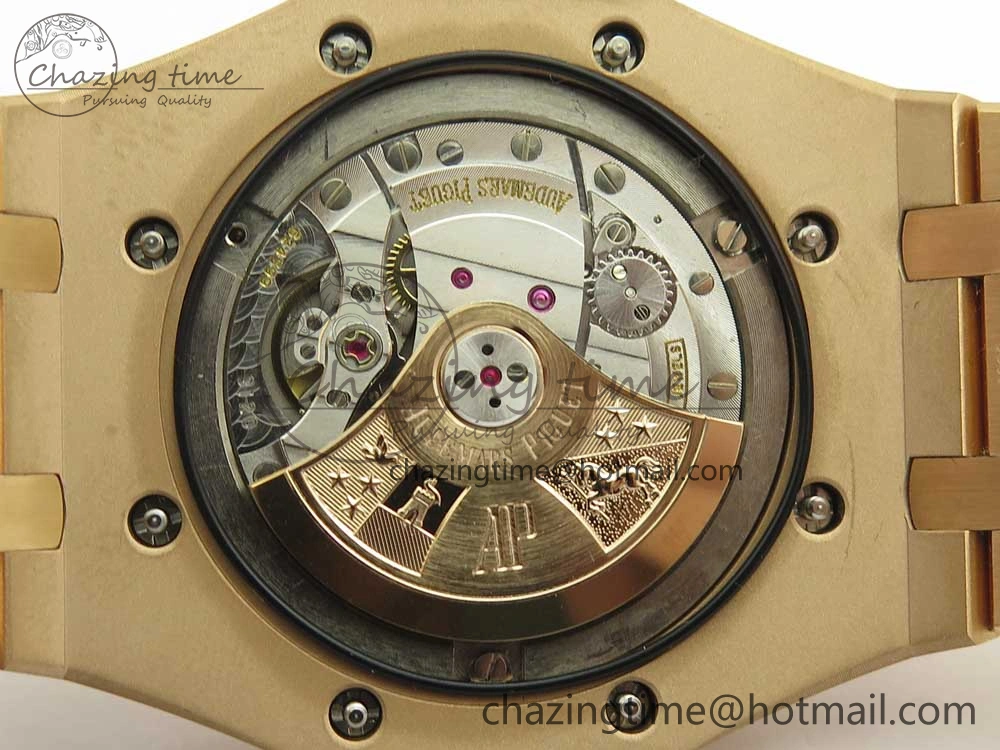 Royal Oak 41mm 15400 RG JF 1:1 Best Edition Black Textured Dial on RG Bracelet A3120 V5