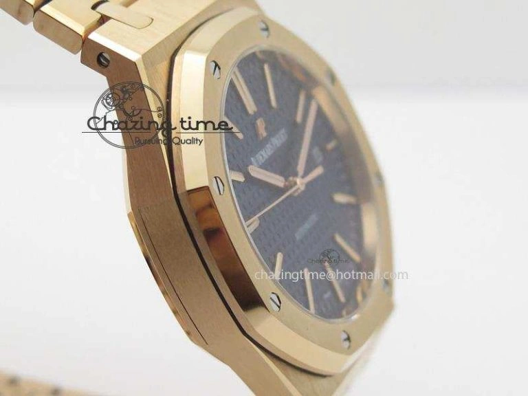Royal Oak 41mm 15400 RG JF 1:1 Best Edition Blue Dial On RG Bracelet A3120