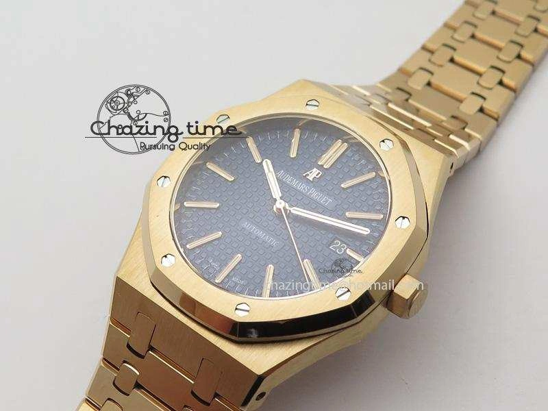Royal Oak 41mm 15400 RG JF 1:1 Best Edition Blue Dial On RG Bracelet A3120