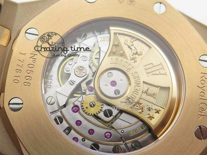 Royal Oak 41mm 15400 RG JF 1:1 Best Edition Silver Dial On Brown Leather Strap A3120