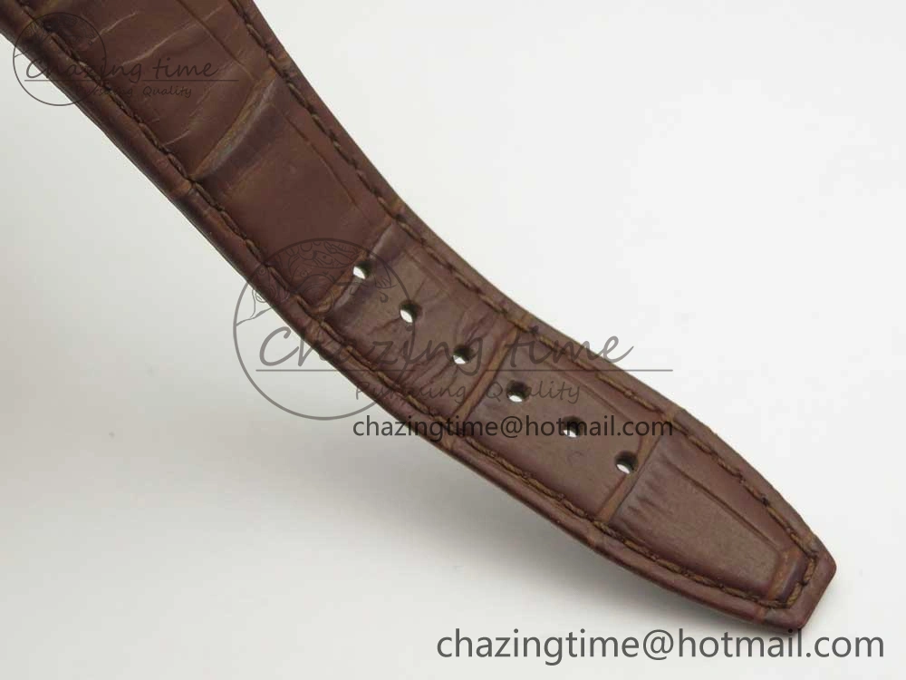 Royal Oak 41mm 15400 RG JF 1:1 Best Edition White Textured Dial on Brown Leather Strap A3120 V5