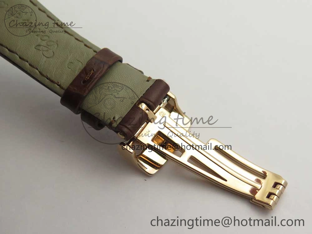 Royal Oak 41mm 15400 RG JF 1:1 Best Edition White Textured Dial on Brown Leather Strap A3120 V5