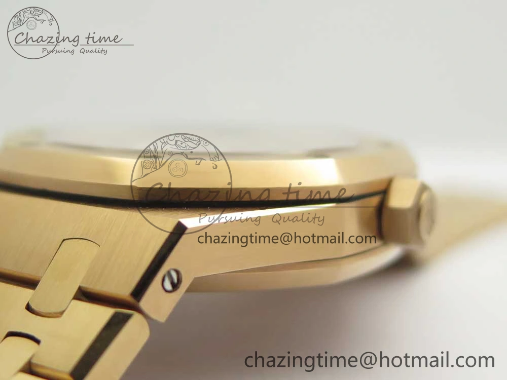 Royal Oak 41mm 15400 RG JF 1:1 Best Edition White Textured Dial on RG Bracelet A3120 V5