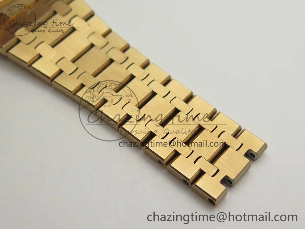 Royal Oak 41mm 15400 RG JF 1:1 Best Edition White Textured Dial on RG Bracelet A3120 V5