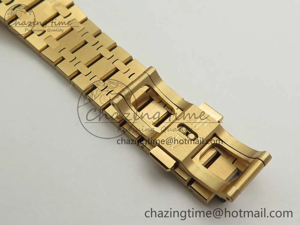 Royal Oak 41mm 15400 RG JF 1:1 Best Edition White Textured Dial on RG Bracelet A3120 V5