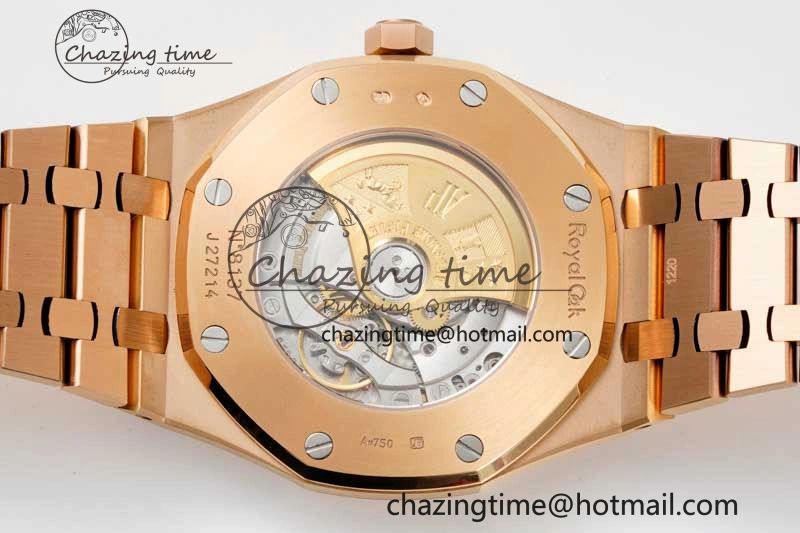 Royal Oak 41mm 15400 RG ZF 1:1 Best Edition Black Textured Dial on RG Bracelet V2 SA3120 Super Clone