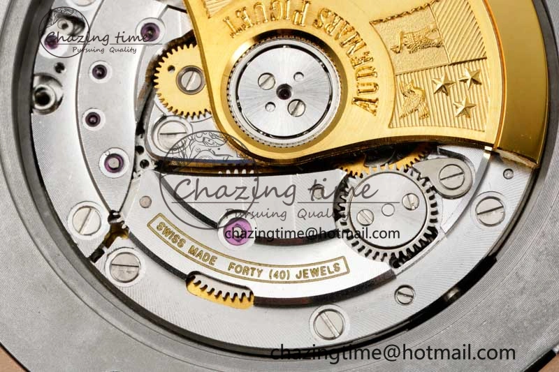 Royal Oak 41mm 15400 RG ZF 1:1 Best Edition Black Textured Dial on RG Bracelet V2 SA3120 Super Clone