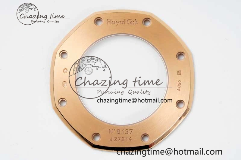 Royal Oak 41mm 15400 RG ZF 1:1 Best Edition Black Textured Dial on RG Bracelet V2 SA3120 Super Clone