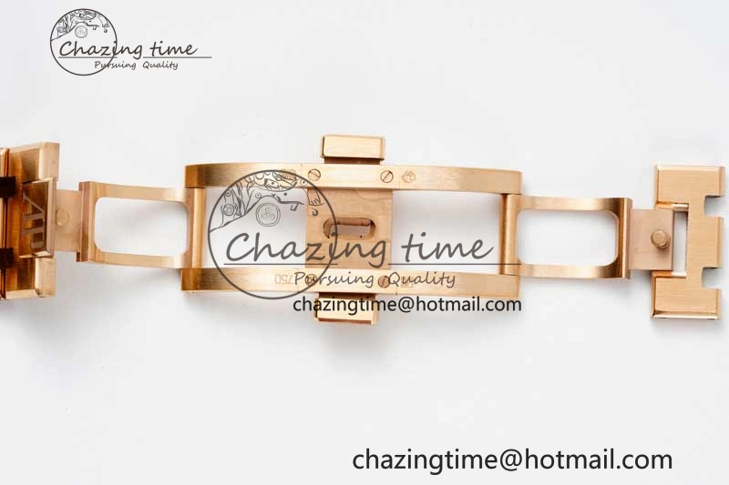 Royal Oak 41mm 15400 RG ZF 1:1 Best Edition Black Textured Dial on RG Bracelet V2 SA3120 Super Clone