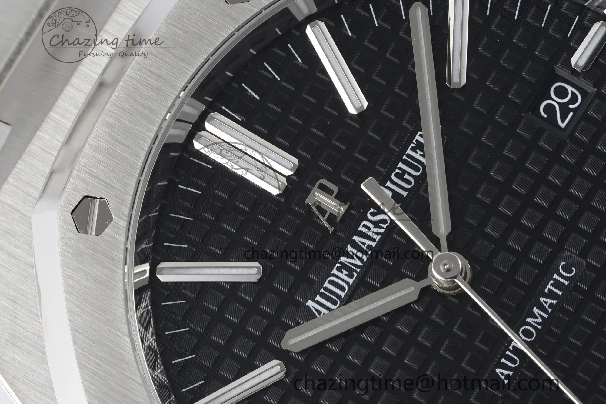 Royal Oak 41mm 15400 SS APSF 1:1 Best Edition Black Textured Dial on SS Bracelet A3120 Super Clone V2