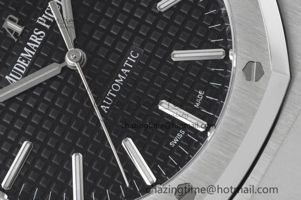 Royal Oak 41mm 15400 SS APSF 1:1 Best Edition Black Textured Dial on SS Bracelet A3120 Super Clone V2