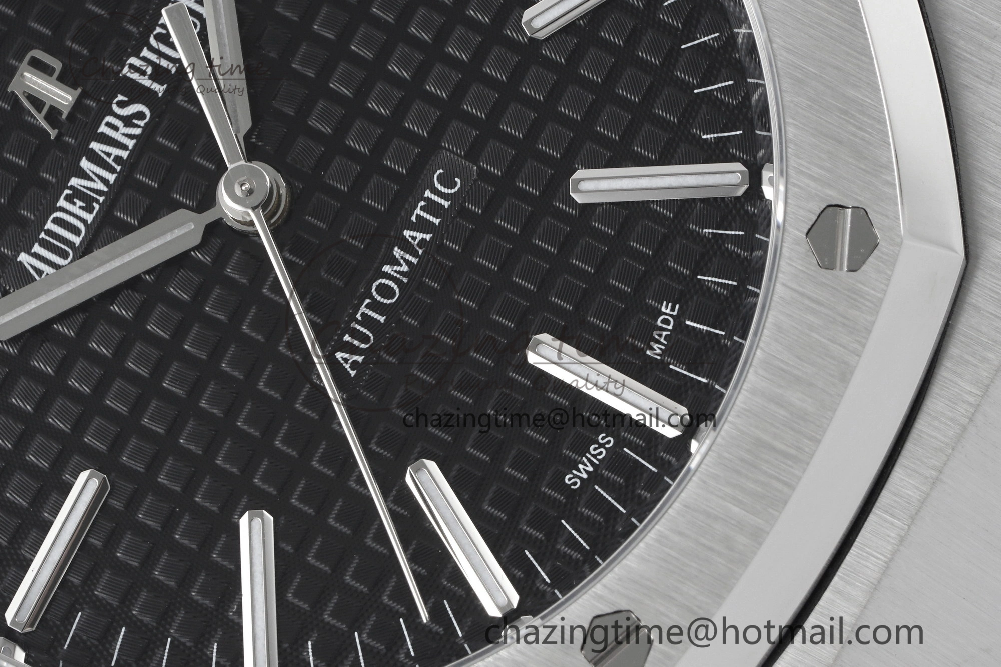 Royal Oak 41mm 15400 SS APSF 1:1 Best Edition Black Textured Dial on SS Bracelet A3120 Super Clone V2