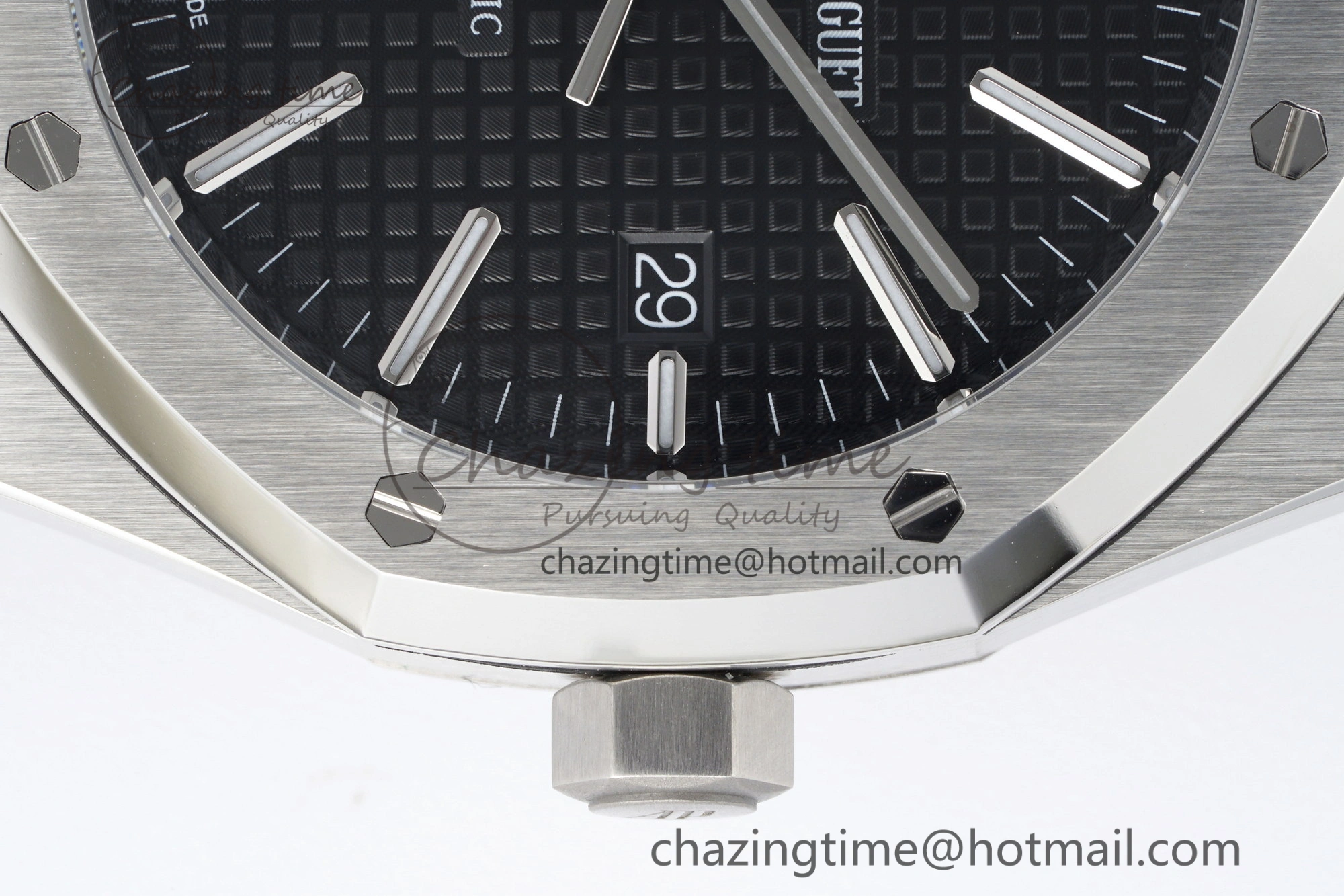 Royal Oak 41mm 15400 SS APSF 1:1 Best Edition Black Textured Dial on SS Bracelet A3120 Super Clone V2