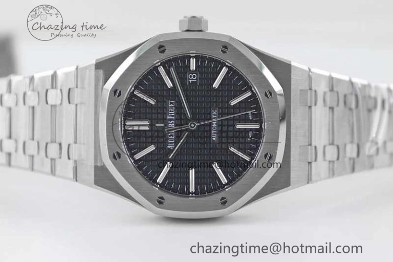 Royal Oak 41mm 15400 SS APSF 1:1 Best Edition Black Textured Dial on SS Bracelet A3120 Super Clone