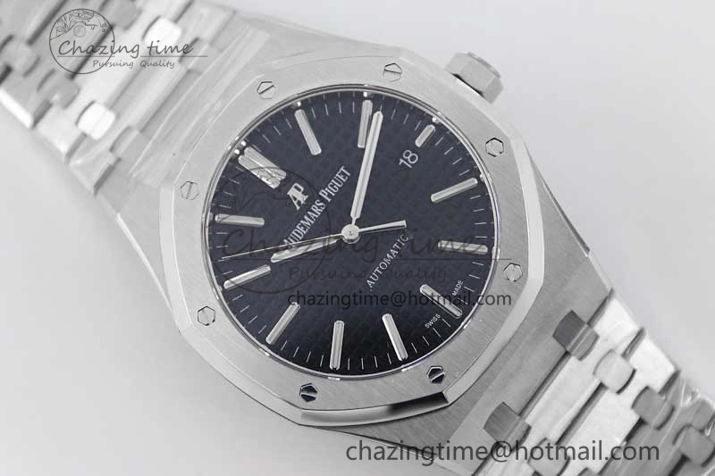 Royal Oak 41mm 15400 SS APSF 1:1 Best Edition Black Textured Dial on SS Bracelet A3120 Super Clone