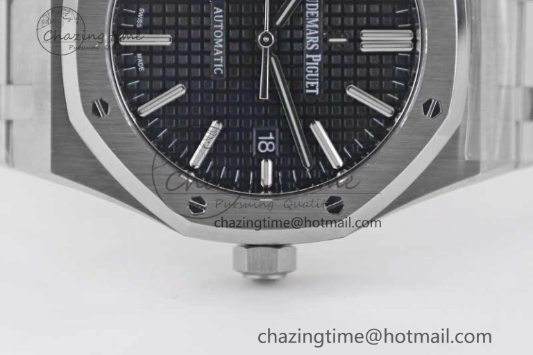 Royal Oak 41mm 15400 SS APSF 1:1 Best Edition Black Textured Dial on SS Bracelet A3120 Super Clone