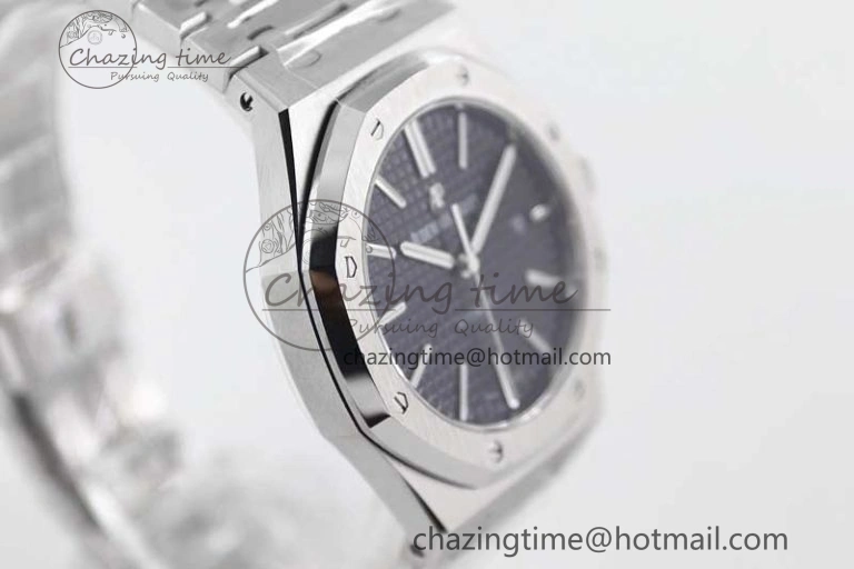 Royal Oak 41mm 15400 SS APSF 1:1 Best Edition Black Textured Dial on SS Bracelet A3120 Super Clone