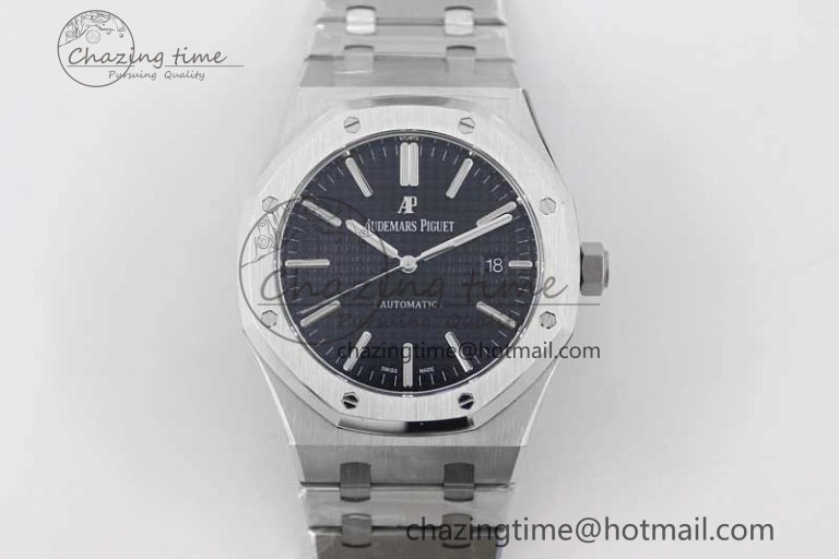 Royal Oak 41mm 15400 SS APSF 1:1 Best Edition Black Textured Dial on SS Bracelet A3120 Super Clone