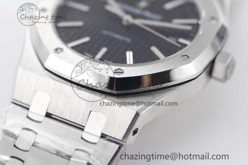Royal Oak 41mm 15400 SS APSF 1:1 Best Edition Black Textured Dial on SS Bracelet A3120 Super Clone
