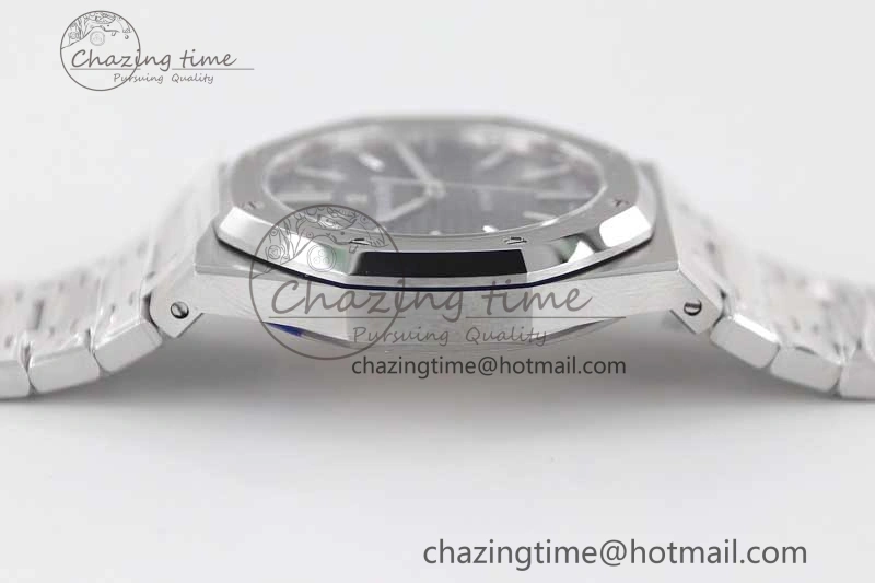 Royal Oak 41mm 15400 SS APSF 1:1 Best Edition Black Textured Dial on SS Bracelet A3120 Super Clone