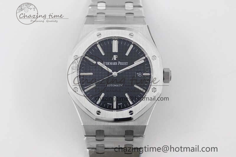 Royal Oak 41mm 15400 SS APSF 1:1 Best Edition Black Textured Dial on SS Bracelet A3120 Super Clone