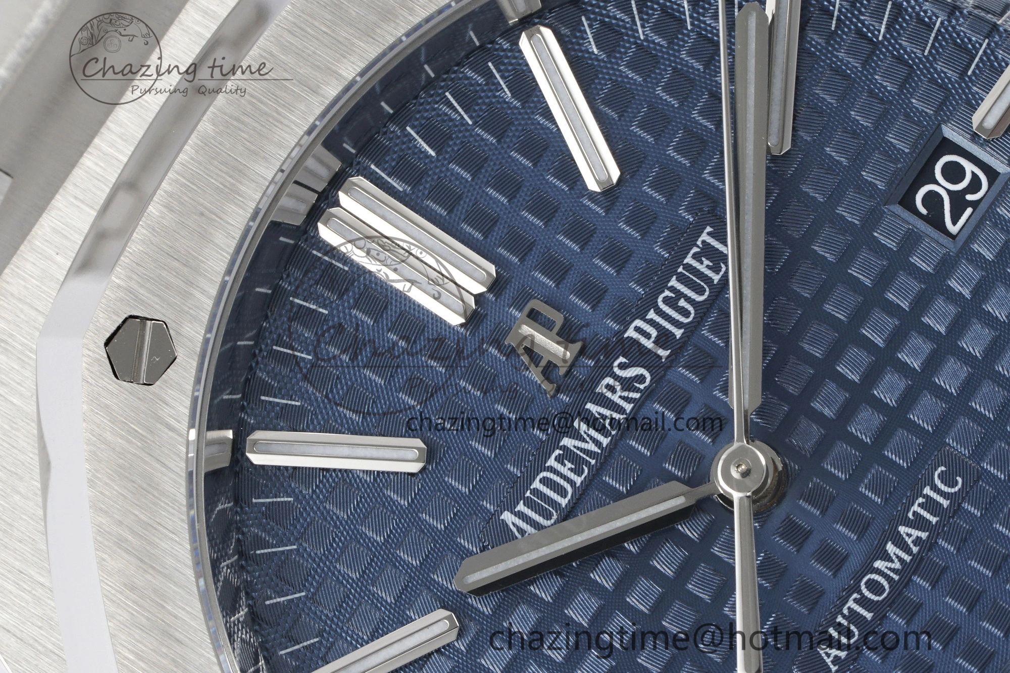 Royal Oak 41mm 15400 SS APSF 1:1 Best Edition Blue Textured Dial on SS Bracelet A3120 Super Clone V2